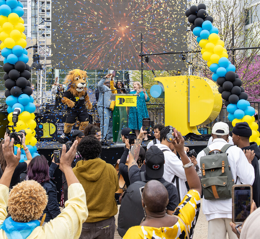 brand reveal moment at the block party