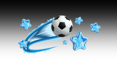 soccer ball flying and stars