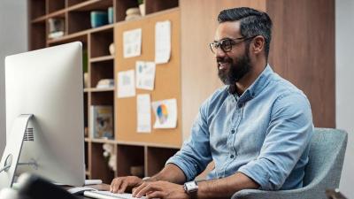 Man working at computer