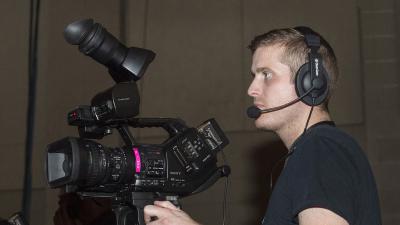 Student using a camera