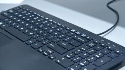 Closeup of a computer keyboard.
