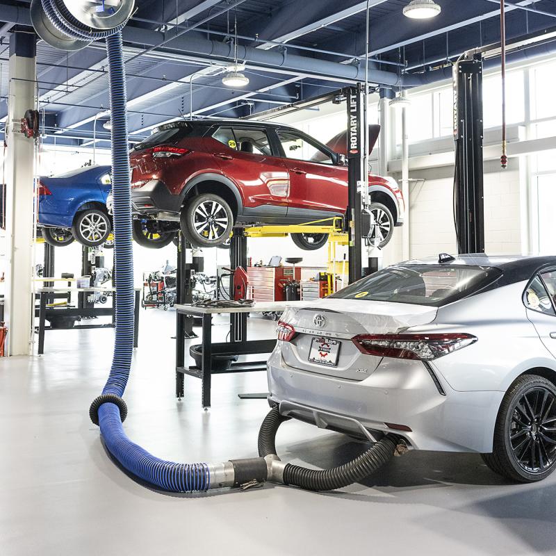 Cars on a lift in the CATC