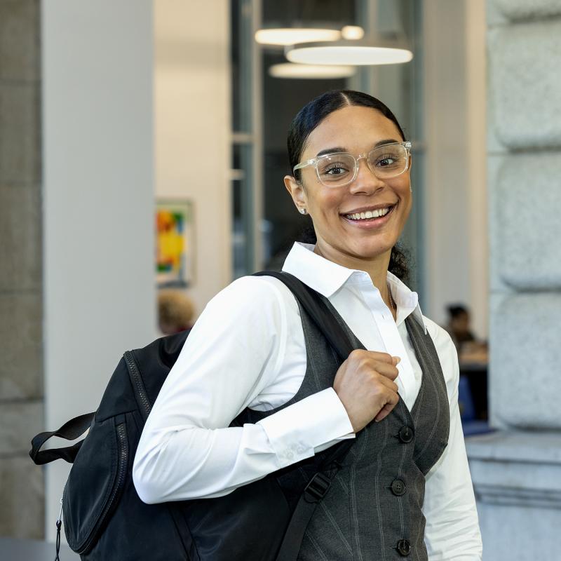 Student in professional attire