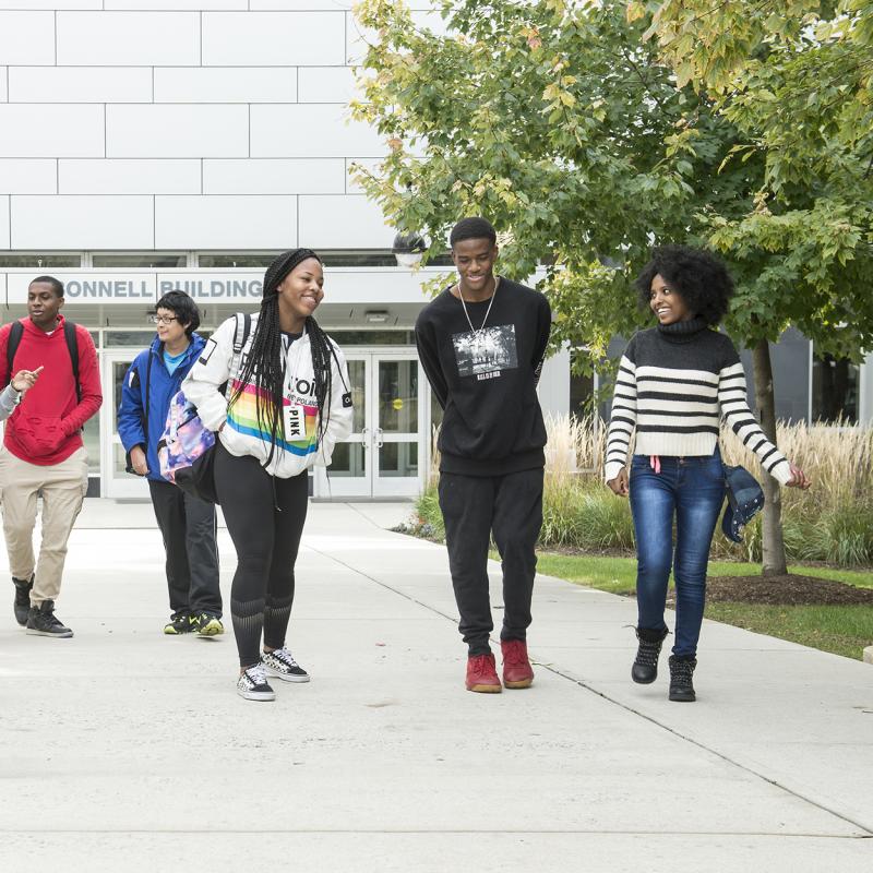 TRIO students walking and talking