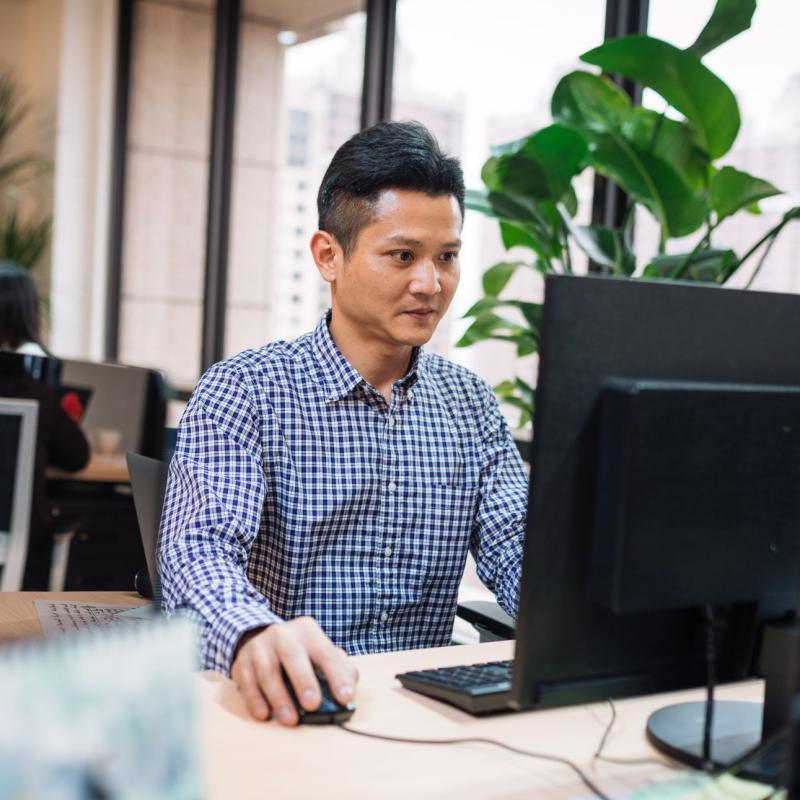 Person working at computer