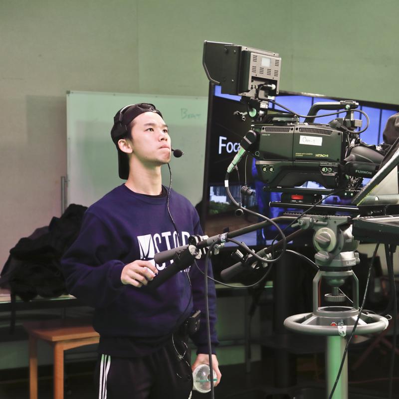 Student using a camera