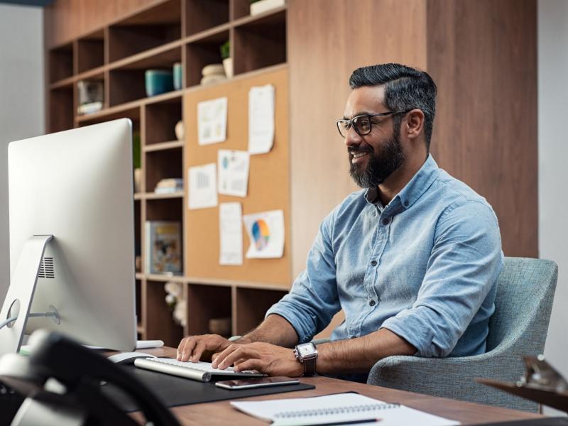 Man working at computer