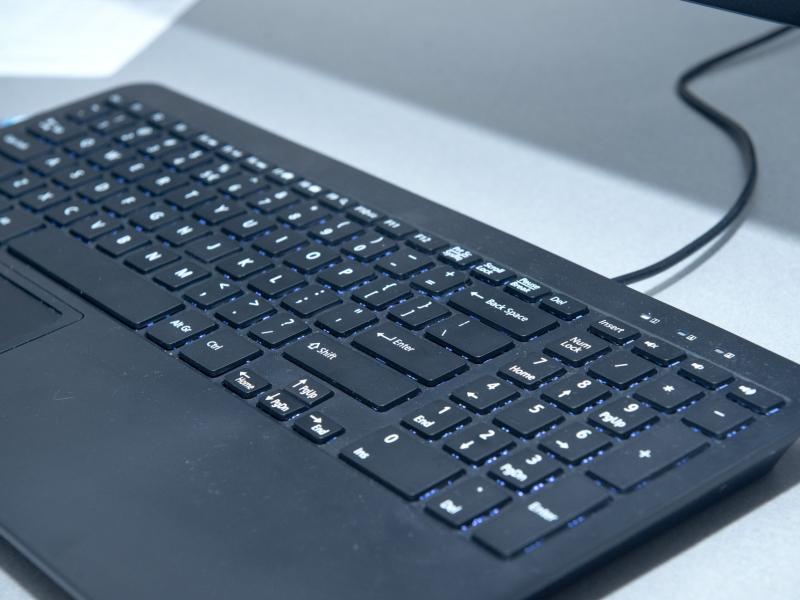 Closeup of a computer keyboard.