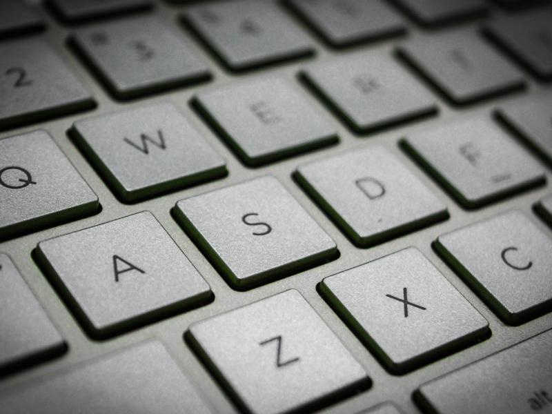 Closeup of a computer keyboard.