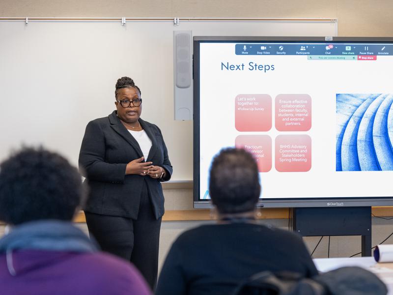 Woman teaching behavioral health human services 
