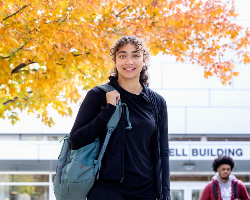 Students Smiling at the Camera in the fall